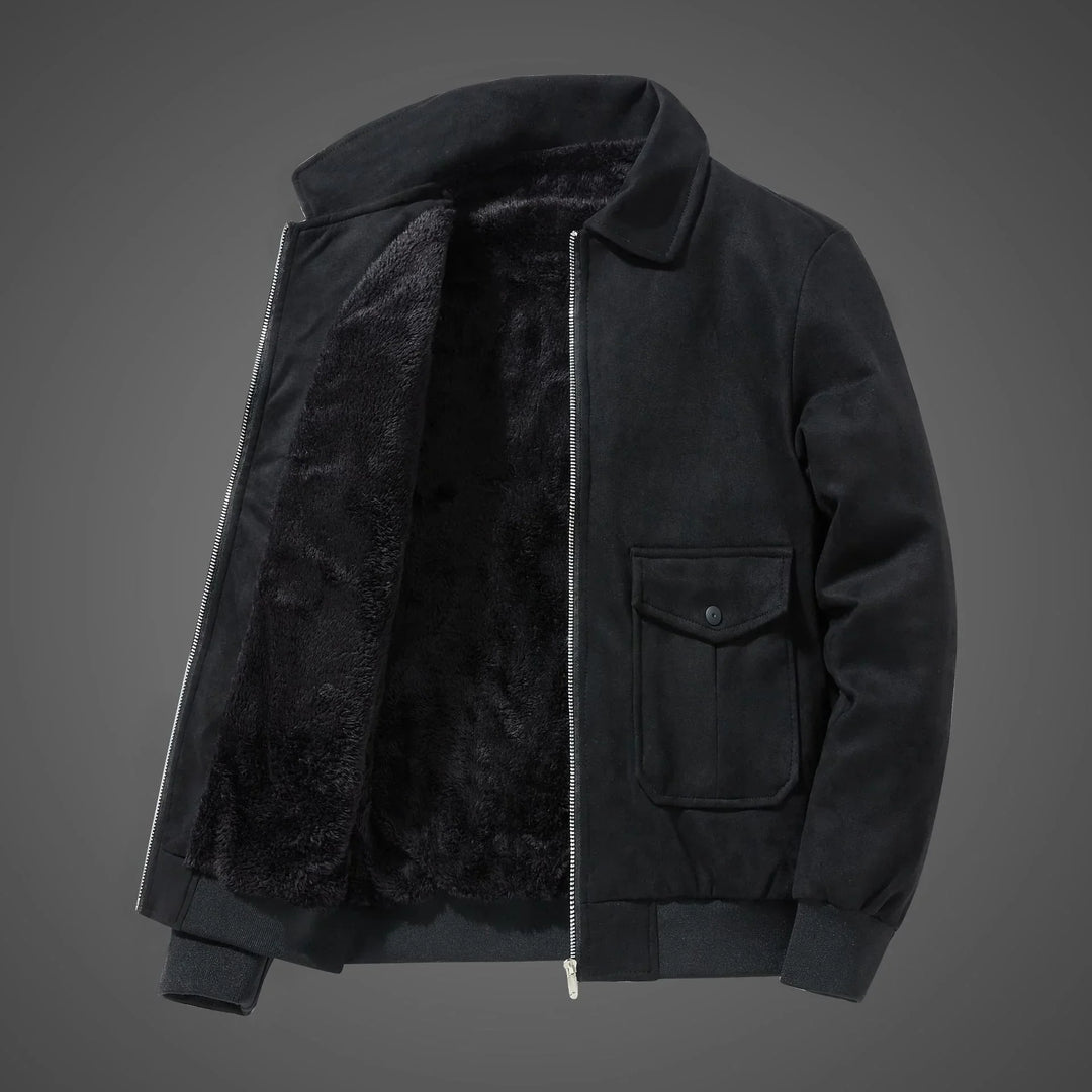 PIERS - Suede Jacket With Teddy Inner Lining