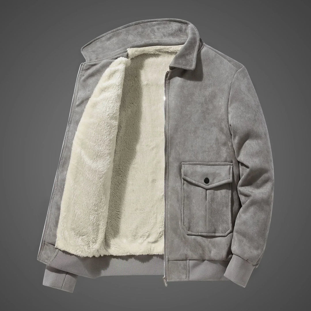 PIERS - Suede Jacket With Teddy Inner Lining