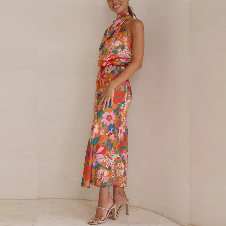 MARCIELLE - Floral Satin Dress