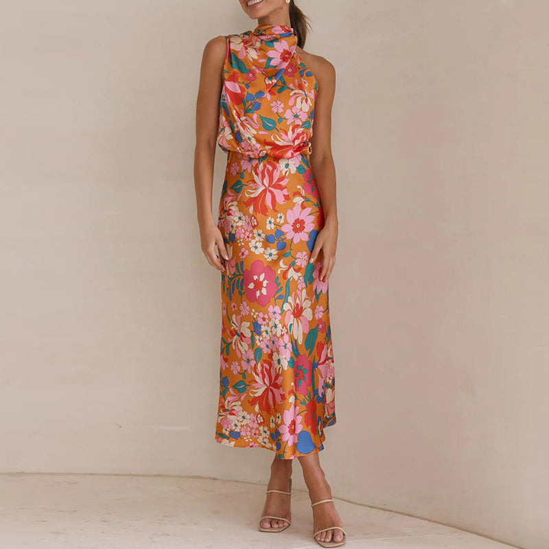 MARCIELLE - Floral Satin Dress