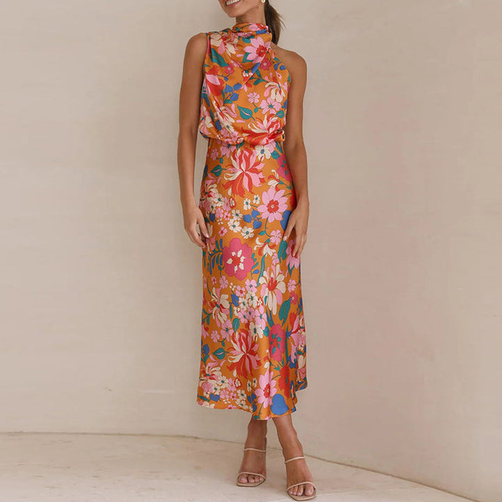 MARCIELLE - Floral Satin Dress