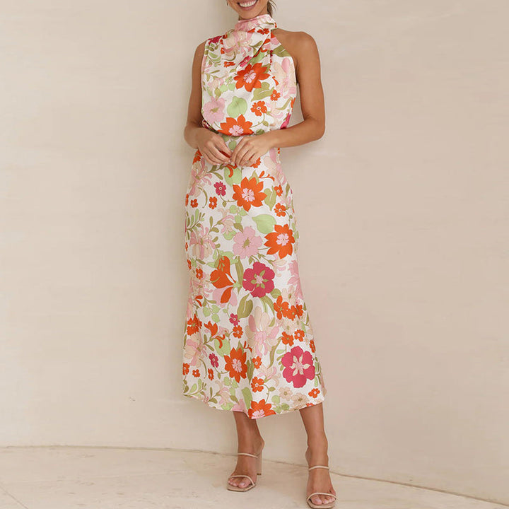 MARCIELLE - Floral Satin Dress
