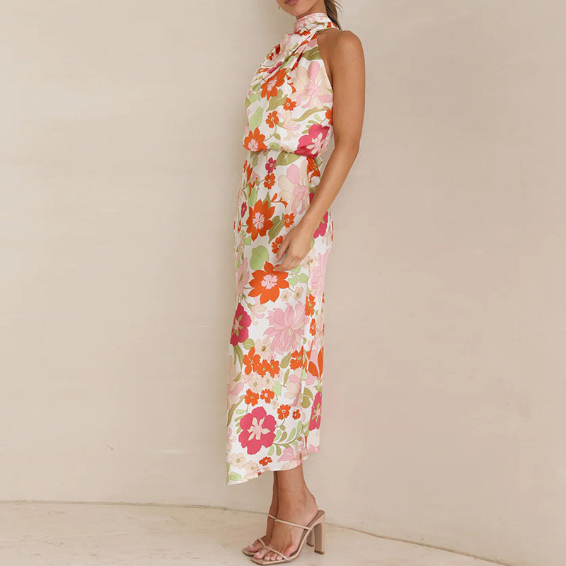 MARCIELLE - Floral Satin Dress