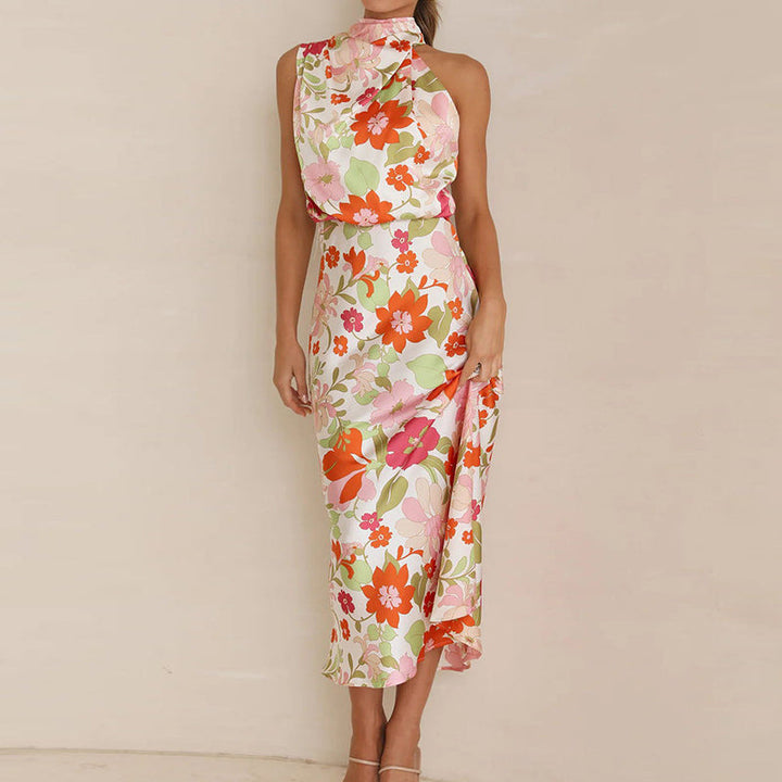 MARCIELLE - Floral Satin Dress