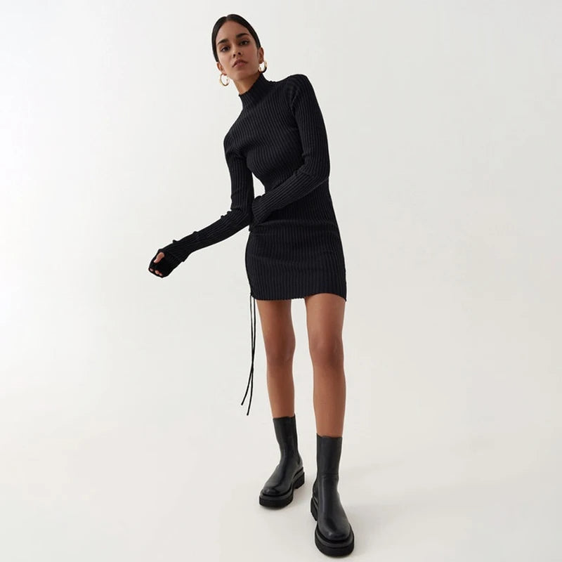 KIMIA - Ribbed Turtleneck Dress