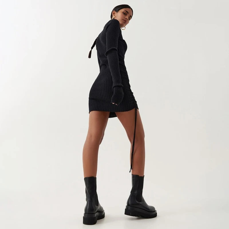 KIMIA - Ribbed Turtleneck Dress