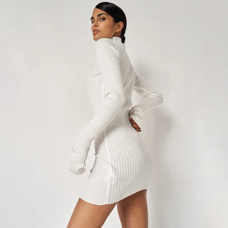 KIMIA - Ribbed Turtleneck Dress