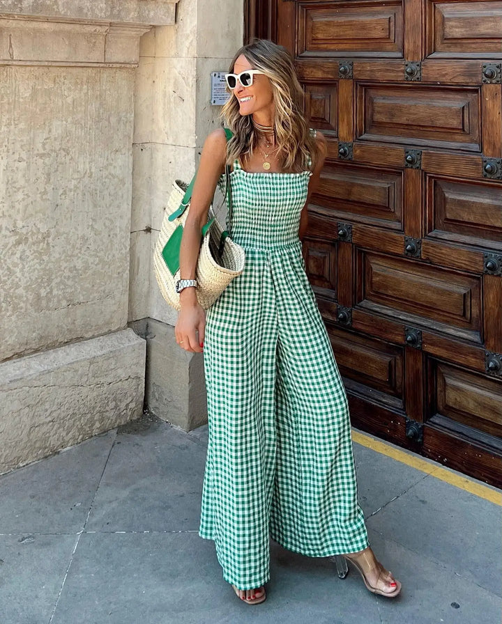 SELINE - Gingham Wide-Leg Jumpsuit