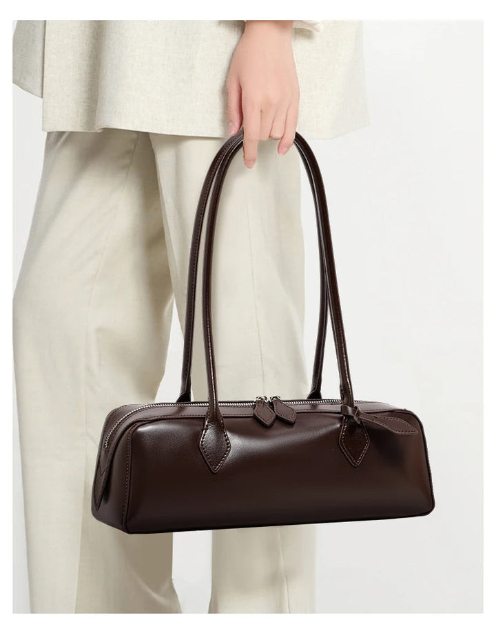 MIHARO - Long Shoulder Bag with Zipper Closure