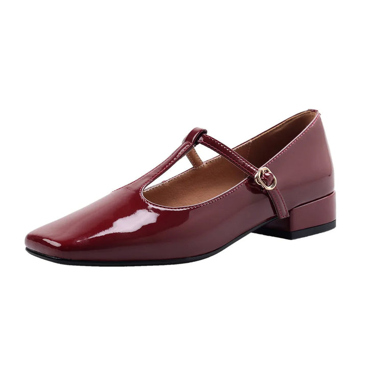HANA - Leather T-Strap Mary Jane Flats