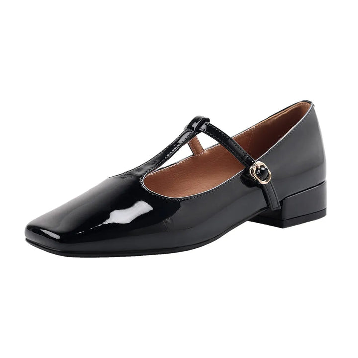 HANA - Leather T-Strap Mary Jane Flats