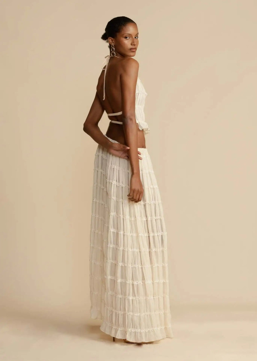 NIAZ - Pleated Backless Two-Piece Set
