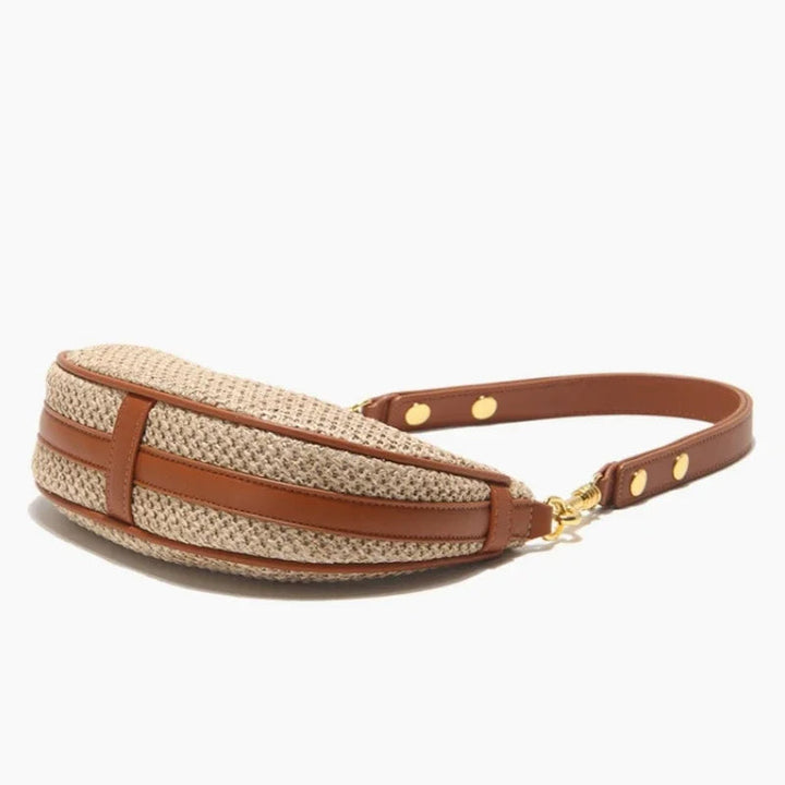 LIZA - Woven Half Moon Shoulder Bag