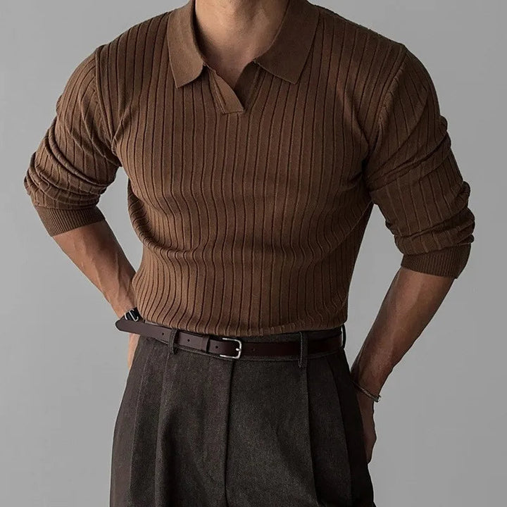 PHILLIPE - Slim-Fit Ribbed Knit Polo