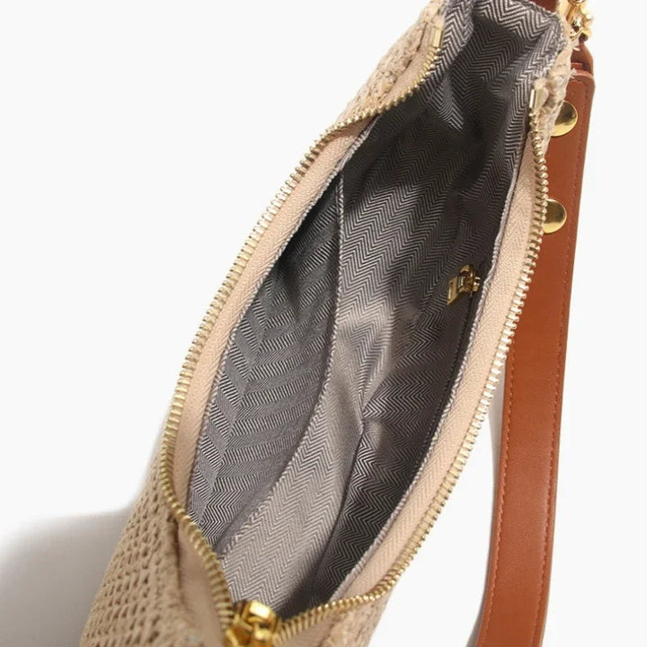 LIZA - Woven Half Moon Shoulder Bag