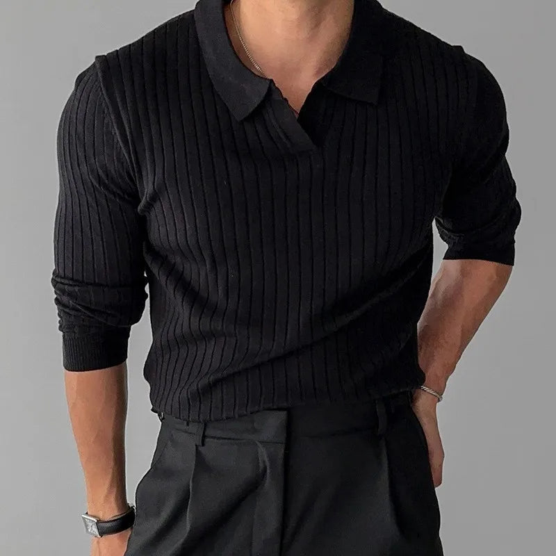 PHILLIPE - Slim-Fit Ribbed Knit Polo
