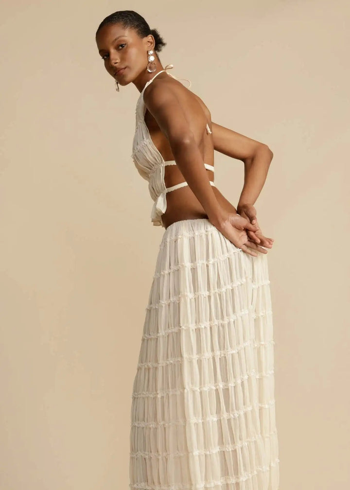 NIAZ - Pleated Backless Two-Piece Set