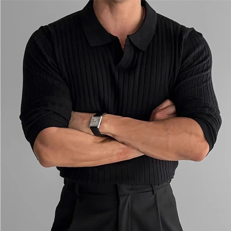PHILLIPE - Slim-Fit Ribbed Knit Polo