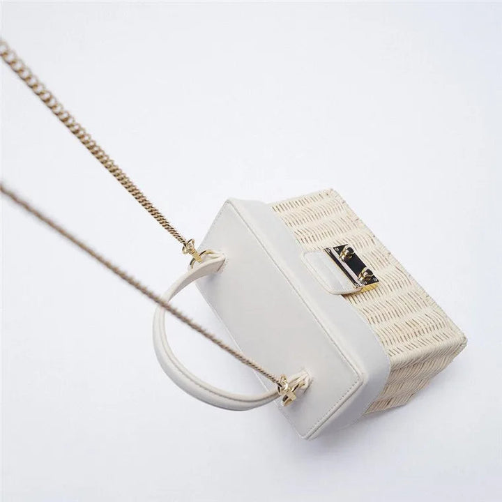 Blair - Woven Handbag with Chain