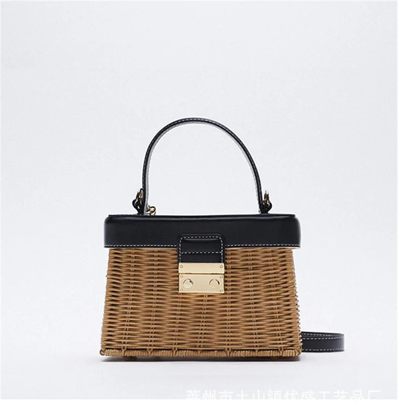 Blair - Woven Handbag with Chain