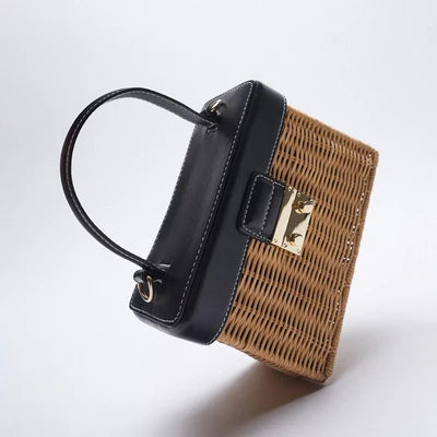 Blair - Woven Handbag with Chain