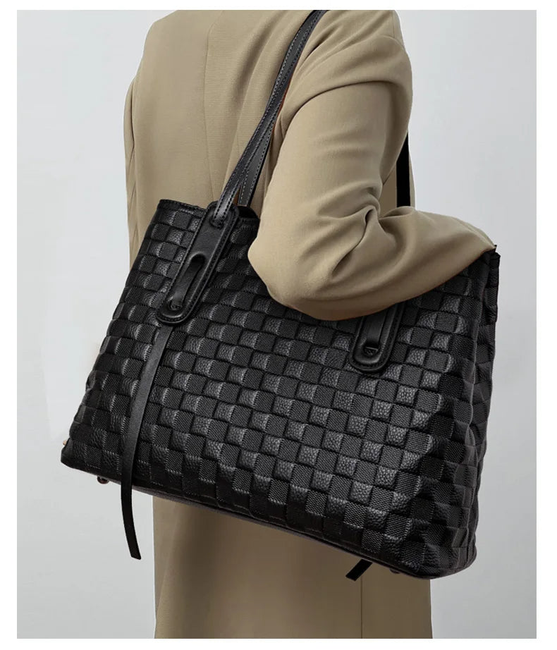 ANAISA - Woven Leather Shoulder Bag for Women