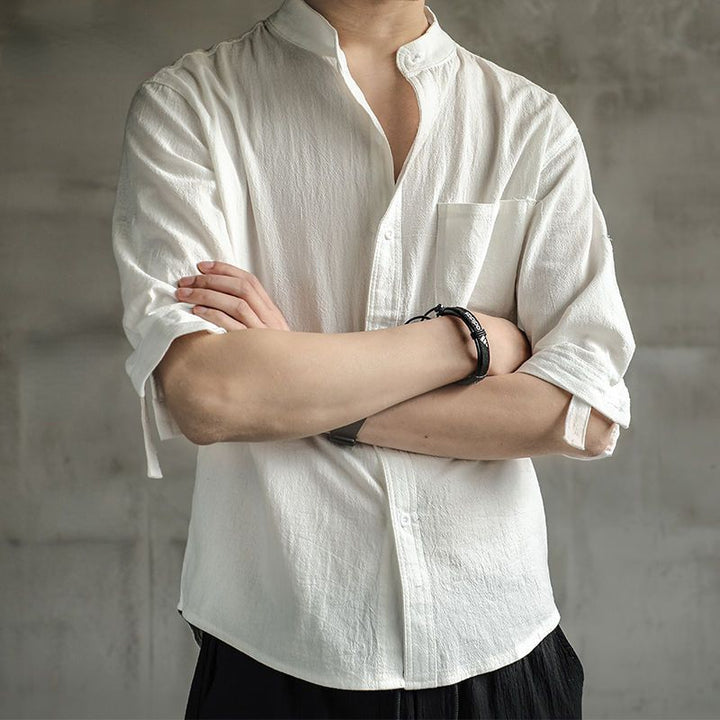 CONNAL - Minimalist Stand Collar Casual Shirt