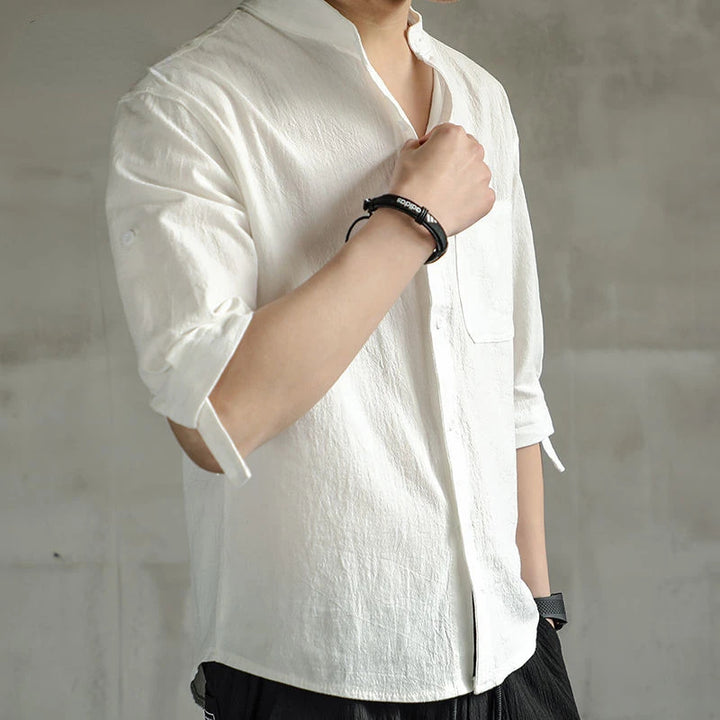 CONNAL - Minimalist Stand Collar Casual Shirt