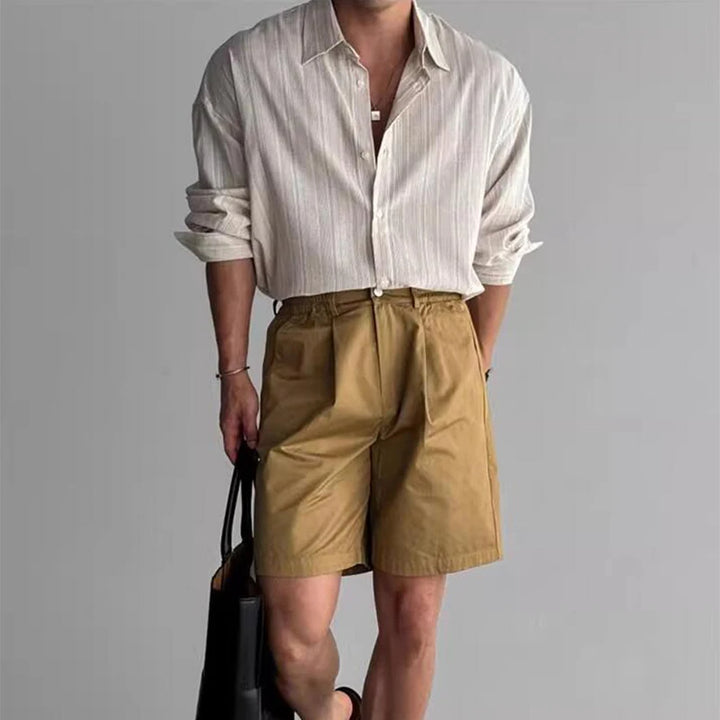 DENSZEL - Men's Casual Striped Button-Down Shirt