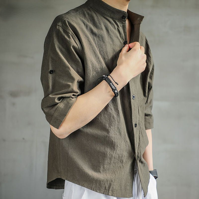 CONNAL - Minimalist Stand Collar Casual Shirt