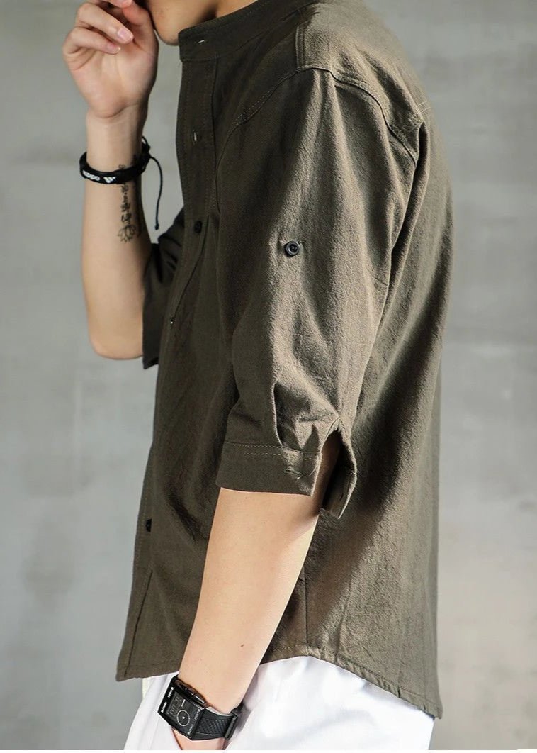 CONNAL - Minimalist Stand Collar Casual Shirt