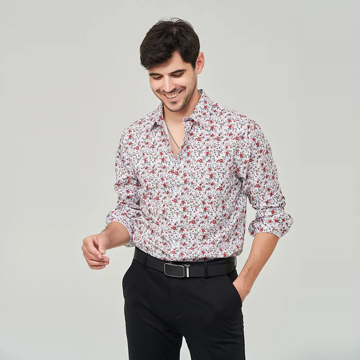 ZANETI - Men's Floral Print Casual Shirt