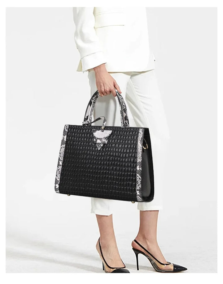 ACEYA - Vegan Croc-Embossed Handbag