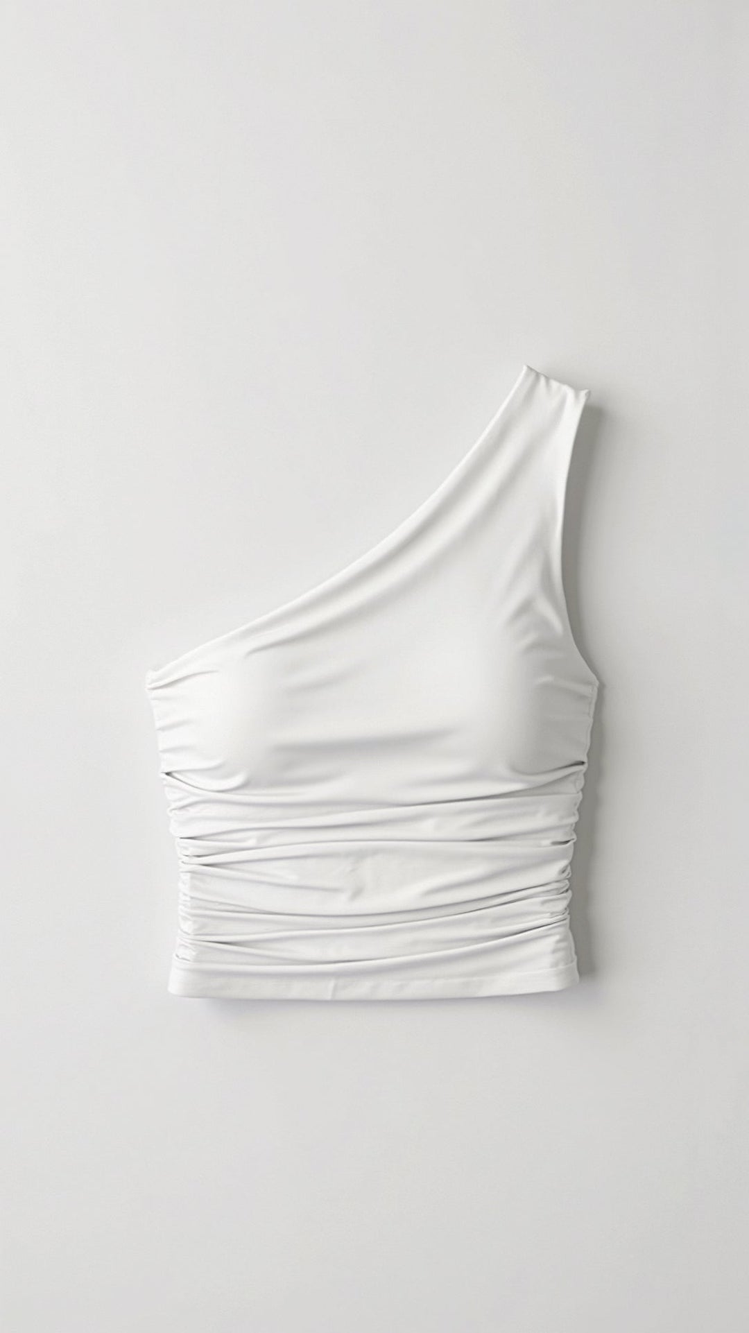 MARLOU - One-Shoulder Ruched Crop Top