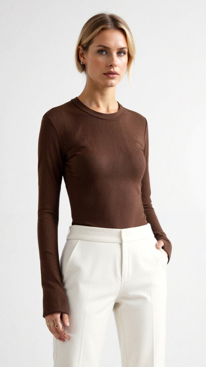 UMINA - Essential Long-Sleeve Fitted Top