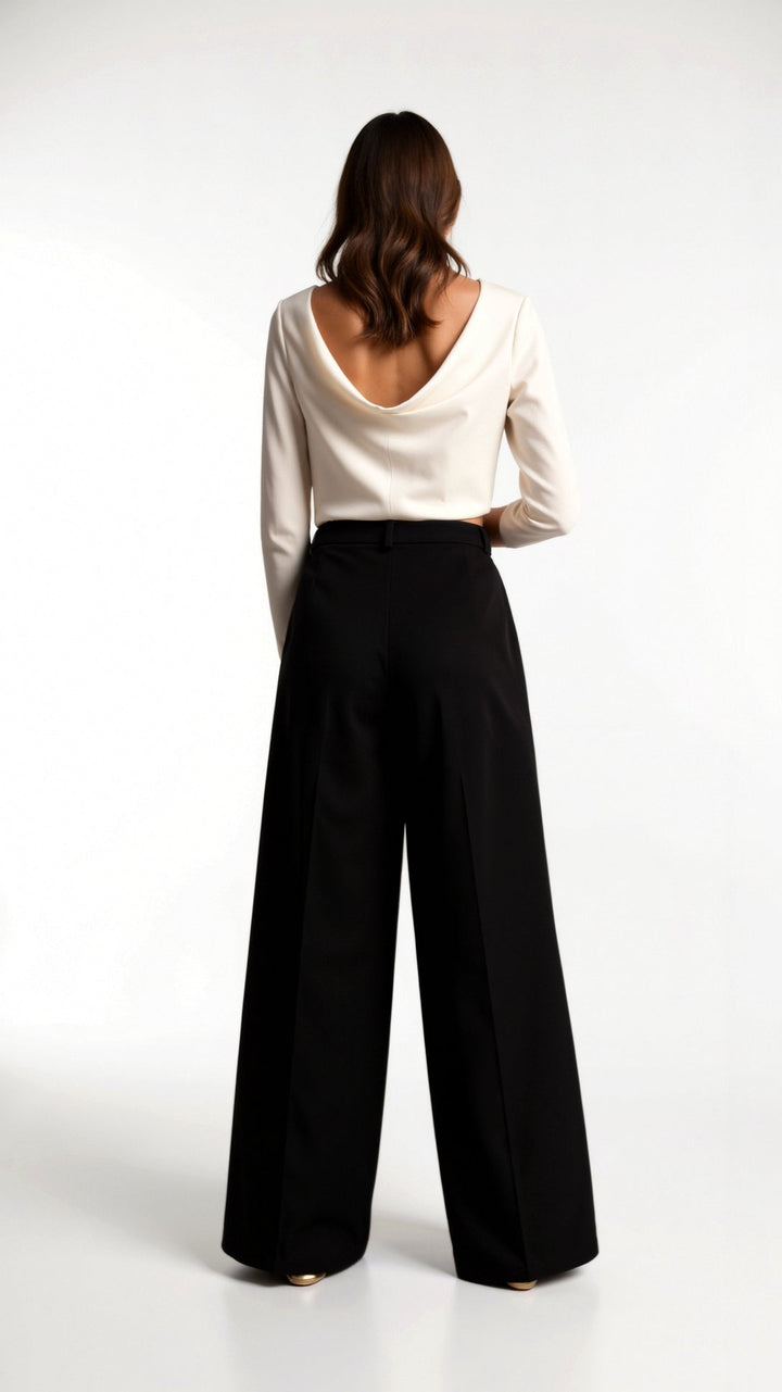 BRIONY - Elegant Wide-Leg High Waist Trousers