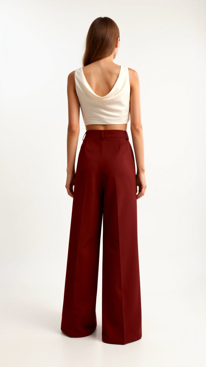 BRIONY - Elegant Wide-Leg High Waist Trousers