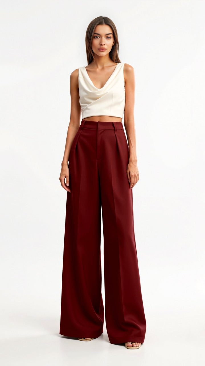 BRIONY - Elegant Wide-Leg High Waist Trousers