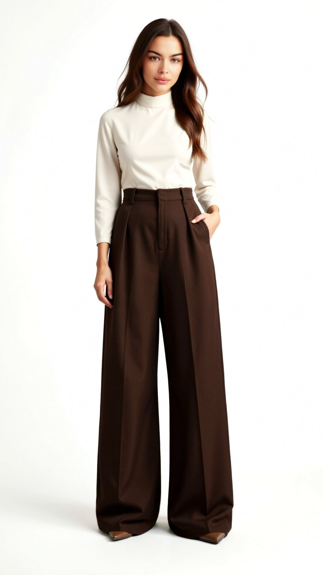 BRIONY - Elegant Wide-Leg High Waist Trousers